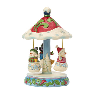 Jim Shore Heartwood Creek: Rotating Snowman Carousel Figurine sparkle-castle