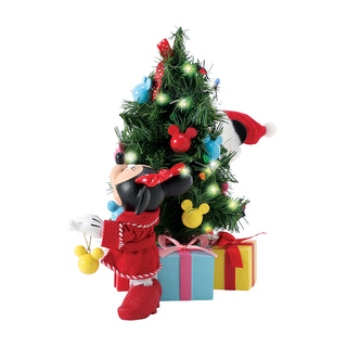 Department 56 Possible Dreams Disney: Mickey & Minnie Decorating a Lit Tree Figurine, Set of 3 sparkle-castle