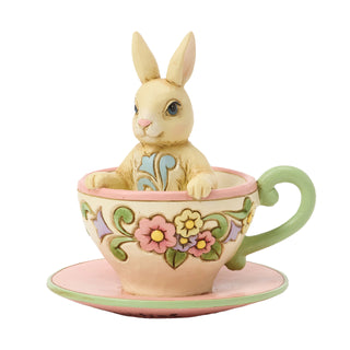 Jim Shore Heartwood Creek: Bunny In Teacup Miniature Figurine sparkle-castle