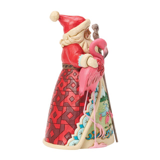 Jim Shore Heartwood Creek: Coastal Santa With Flamingo Figurine sparkle-castle