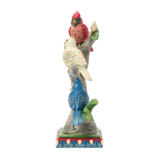 Jim Shore Heartwood Creek: Patriotic Birds On Tree Branches Figurine sparkle-castle