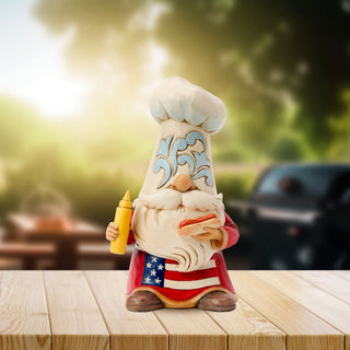 Jim Shore Heartwood Creek: Gnome With Hot Dog Figurine sparkle-castle