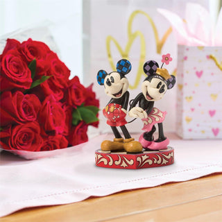 Jim Shore Disney Traditions: Mickey Minnie Heart Tails Figurine