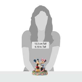 Jim Shore Disney Traditions: Mickey and Minnie on Spring Bench Figurine sparkle-castle