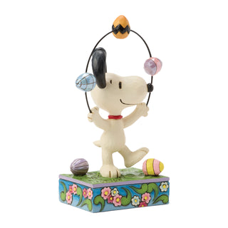 Jim Shore Peanuts: Snoopy Juggling Easter Eggs Figurine sparkle-castle