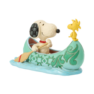 Jim Shore Peanuts: Snoopy & Woodstock In Canoe Figurine sparkle-castle