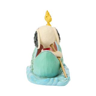 Jim Shore Peanuts: Snoopy & Woodstock In Canoe Figurine sparkle-castle