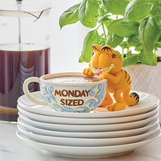 Jim Shore Garfield: Garfield with Oversized Coffee Mug Figurine sparkle-castle