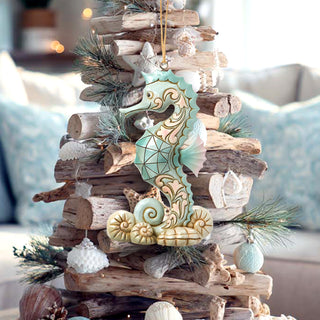Jim Shore Heartwood Creek: Sea Horse Hanging Ornament sparkle-castle