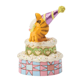 Jim Shore Garfield: Garfield Popping Out of Cake Figurine