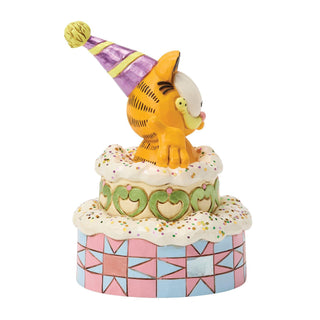 Jim Shore Garfield: Garfield Popping Out of Cake Figurine