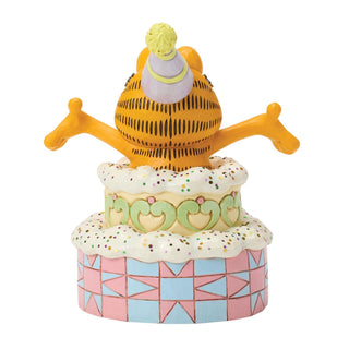 Jim Shore Garfield: Garfield Popping Out of Cake Figurine