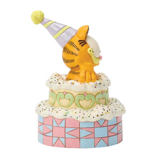 Jim Shore Garfield: Garfield Popping Out of Cake Figurine