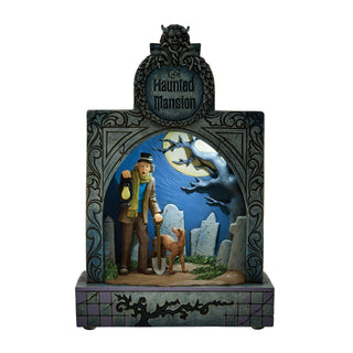 Jim Shore Disney Traditions: Haunted Mansion Gravestone With Caretaker Diorama Figurine sparkle-castle