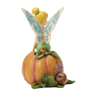 Jim Shore Disney Traditions: Tinker Bell Sitting on Pumpkin Figurine sparkle-castle