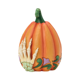 Jim Shore Heartwood Creek: Jack-O-Lantern With Skeleton Hands Lit Figurine sparkle-castle