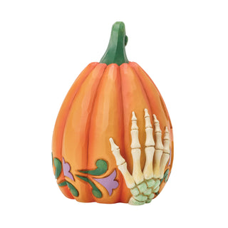 Jim Shore Heartwood Creek: Jack-O-Lantern With Skeleton Hands Lit Figurine sparkle-castle
