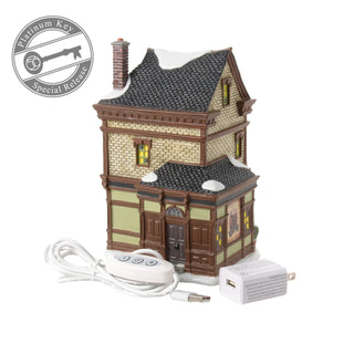 Department 56 Dickens Snow Village: Fleet & Strand Chophouse - FIRST EDITION sparkle-castle
