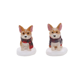 Department 56 Cross Product Village Accessory: Highland Corgi's, Set of 2 sparkle-castle