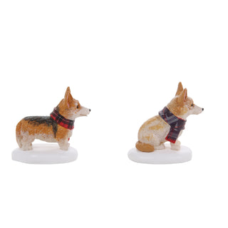 Department 56 Cross Product Village Accessory: Highland Corgi's, Set of 2 sparkle-castle