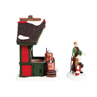 Department 56 Dickens Snow Village: Wassail Booth, Set of 2 sparkle-castle