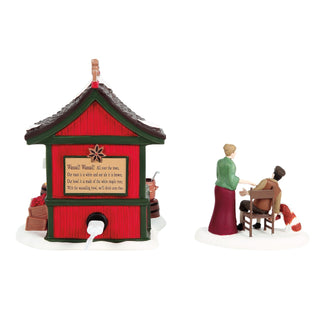 Department 56 Dickens Snow Village: Wassail Booth, Set of 2 sparkle-castle