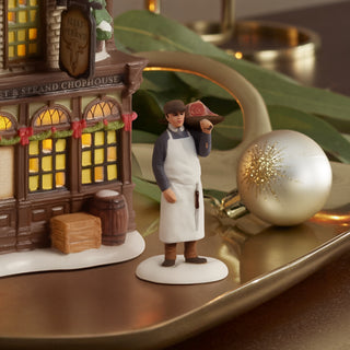 Department 56 Dickens Snow Village Accessory: The Butcher's Boy sparkle-castle