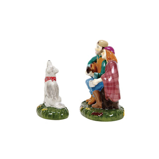 Department 56 Snow Village Harvest: Fireside Serenade, Set of 2 sparkle-castle