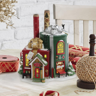 Department 56 North Pole Series: Wrapping Paper Factory sparkle-castle