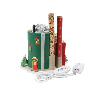 Department 56 North Pole Series: Wrapping Paper Factory sparkle-castle
