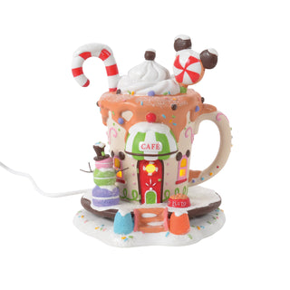 Department 56 Disney Snow Village: Mickey's Peppermint Cafe sparkle-castle