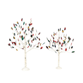 Department 56 Cross Product Village Accessory: Highland Birches, Set of 2 sparkle-castle