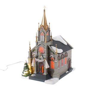 Department 56 Christmas In The City Village: 50th Church Of Purposed Faith sparkle-castle