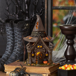 Department 56 Snow Village Halloween: 50th Crypt Of The Old Hag sparkle-castle