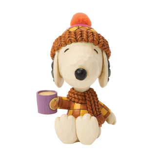Jim Shore Peanuts: Snoopy Cozy For Fall With Mug Figurine sparkle-castle