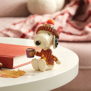 Jim Shore Peanuts: Snoopy Cozy For Fall With Mug Figurine sparkle-castle