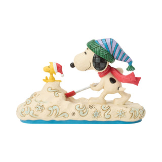 Jim Shore Peanuts: Snoopy Shoveling Snow Figurine sparkle-castle