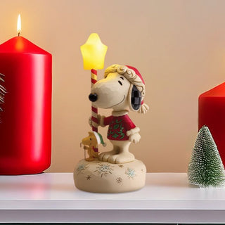 Jim Shore Peanuts: Snoopy With Light Up Star Staff Figurine sparkle-castle