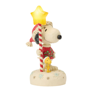 Jim Shore Peanuts: Snoopy With Light Up Star Staff Figurine sparkle-castle