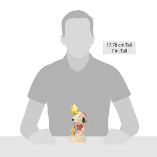 Jim Shore Peanuts: Snoopy With Light Up Star Staff Figurine sparkle-castle