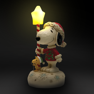 Jim Shore Peanuts: Snoopy With Light Up Star Staff Figurine sparkle-castle
