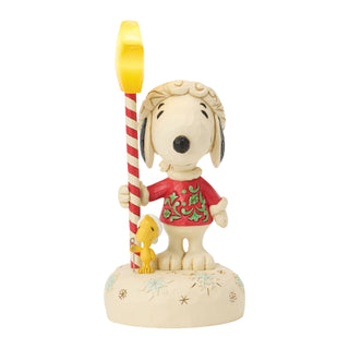 Jim Shore Peanuts: Snoopy With Light Up Star Staff Figurine sparkle-castle