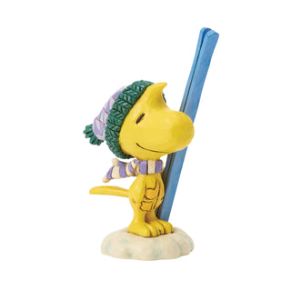 Jim Shore Peanuts: Woodstock with Skis Miniature Figurine sparkle-castle
