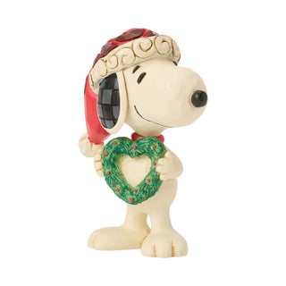 Jim Shore Peanuts: Snoopy with Heart Wreath Miniature Figurine sparkle-castle