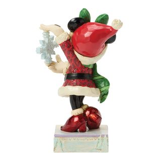 Jim Shore Disney Traditions: Minnie Mouse With Snowflake Figurine sparkle-castle