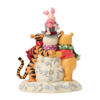 Jim Shore Disney Traditions: Pooh & Friends With A Snowman Figurine sparkle-castle
