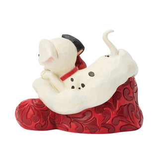 Jim Shore Disney Traditions: Dalmatian In Santa Hat Miniature Figurine sparkle-castle