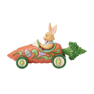 Jim Shore Heartwood Creek: 3rd Annual Bunnies On Parade Carrot Sportster Figurine sparkle-castle