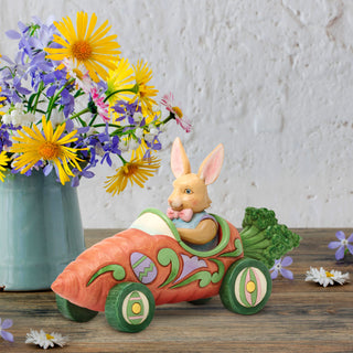 Jim Shore Heartwood Creek: 3rd Annual Bunnies On Parade Carrot Sportster Figurine sparkle-castle