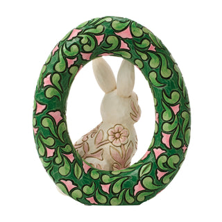 Jim Shore Heartwood Creek: Floral Bunny Wreath Figurine sparkle-castle